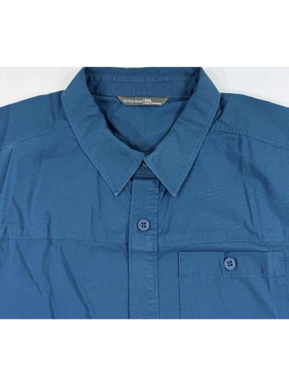 Sitka Mens Shop Shirt Short Sleeve Button Up Size 2XL Blue Outdoor Workwear - Picture 5 of 16